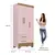 Imagem do (Classe A) Quarto Infantil Completo Guarda Roupa 3 Portas 2 Gavetas com Cômoda Selene Espresso Móveis Rosa Fosco/Nature