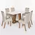 (Classe A) Sala de Jantar Hebe Mesa 160 Cm Canto Reto com Vidro 6 Cadeiras Espresso Móveis Nature/Off White/Linho - comprar online