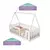 Imagem do (Classe A) Mini Cama Montessoriana em Madeira Maciça com Grade em MDF e Telhado Giulia Casatema Branco