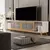 (Classe A) Rack para TV até 75 Polegadas Pés em Madeira Maciça 218cm Denver Yescasa Off White/Nature na internet