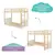 (Classe A) Beliche Infantil Garden em Madeira Maciça com Grade frontal Casinha Natural/Branco - loja online