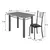 (Classe A) Conjunto Mesa com 4 Cadeiras Tampo de Granito Topázio Sara Yescasa Preto Floral/Martelado Prata - loja online