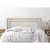(Classe C) Cabeceira Casal Estofada para Cama Box com Tachas 140x60cm Reta Luxo Dupla Off White/Fumê