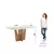 (Classe A) Mesa de Jantar com Tampo de Vidro 160cm Vértice Móveis Nature/Off White - Casa Saldão