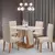 (Classe A) Conjunto Sala de Jantar Mesa Inovare 120x80cm Tampo Vidro/MDP com 4 Cadeiras Venus Linho Mel/Off White