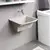 (Classe A) Tanque de Lavar Roupa em Mármore Sintético Granitado 55x41cm Travertino