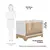 (Classe A) Berço Mini Cama 3 em 1 Americano 100% Mdf Liam Retrô Espresso Móveis Branco Brilho/Amêndoa - Casa Saldão