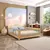 (Classe A) Cama Infantil Casal Montessoriano Wave com Rattan Casatema Branco/Natural