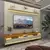 (Classe A) Rack com Painel para Tv até 85 Polegadas Led 3 Gavetas com Rodízios 220cm Royal/requinte Off White/Natura