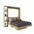 (Classe A) Cama Articulada de Casal com 4 Prateleiras e 2 Nichos CM8014 Amêndoa - comprar online