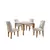 (Classe A) Conjunto Mesa 120cm Canto Reto Dublin e 4 Cadeiras Irlanda Veludo Creme/Off White/Imbuia - comprar online