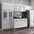 (Classe A) Cozinha Completa 14 Portas 2 Gavetas 5 Vidros Mirage New Branco - loja online