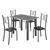 (Classe A) Conjunto Mesa com 4 Cadeiras Tampo de Granito Topázio Sara Yescasa Preto Floral/Martelado Prata - comprar online