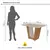(Classe A) Mesa de Jantar 120x80cm Tampo MDF Apogeu Amêndoa Clean/Off White - loja online
