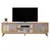 (Classe A) Rack para TV até 75 Polegadas Pés em Madeira Maciça 218cm Denver Yescasa Off White/Nature - Casa Saldão