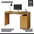 (Classe C) Escrivaninha 120cm 1 Porta 1 Gaveta 100% MDF Madrid Naturalle - Casa Saldão