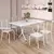 (Classe A) Conjunto Sala de Jantar Mesa Retangular 140x75cm Tampo Madeira Mdp 6 Cadeiras Rio Creme / Branco