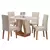 (Classe A) Conjunto Sala de Jantar Mesa Inovare 120x80cm Tampo Vidro/MDP com 4 Cadeiras Venus Linho Mel/Off White - comprar online