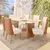 (Classe A) Conjunto Sala de Jantar Mesa Tampo MDF/Vidro com 6 Cadeiras Milena Nature/Off White/Linho