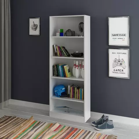 (Classe A) Estante Multiuso 59,8x160cm com 4 Prateleiras Branco