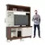 (Classe A) Estante Home para TV até 50 Polegadas 2 Portas Valença Nogueira Real/Off White - comprar online