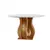 (Classe A) Mesa de Jantar Redonda 110cm Tampo Vidro/MDF Nuance Yescasa Cinamomo/Off White - comprar online