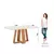 (Classe A) Sala de Jantar Hebe Mesa 160 Cm Canto Reto com Vidro 6 Cadeiras Espresso Móveis Nature/Off White/Linho - loja online