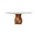 (Classe A) Mesa Redonda 6 Lugares Tampo Vidro/MDF para Sala de Jantar 135cm Nuance Yescasa Cinamomo - comprar online