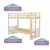 (Classe A) Beliche Infantil Garden em Madeira Maciça com Grade frontal Casinha Natural/Branco na internet