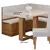 (Classe A) Conjunto Canto Baú com Mesa de Jantar Retangular 120x80cm SEM Vidro e 2 Cadeiras Mel/Blonde/Marfim - Casa Saldão