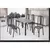 (Classe A) Conjunto Mesa Tubular com 6 Cadeiras Atenas Tubos Prata martelado/Estofados mosaico branco pre