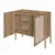 (Classe C) Balcão Bar 2 Portas 93cm Palhinha Pé Madeira Oslo Hanover - comprar online