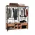 (Classe A) Guarda-roupa Closet para Casal de Ferro 2 Gavetas 8 Prateleiras Barcelona Preto/Demolição Preto/Demolição - comprar online