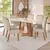 (Classe A) Sala de Jantar Hebe Mesa 160 Cm Canto Reto com Vidro 6 Cadeiras Espresso Móveis Nature/Off White/Linho