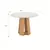 (Classe A) Mesa Sala de Jantar Styllo Redonda Vidro Off White Mel/Off-White - comprar online