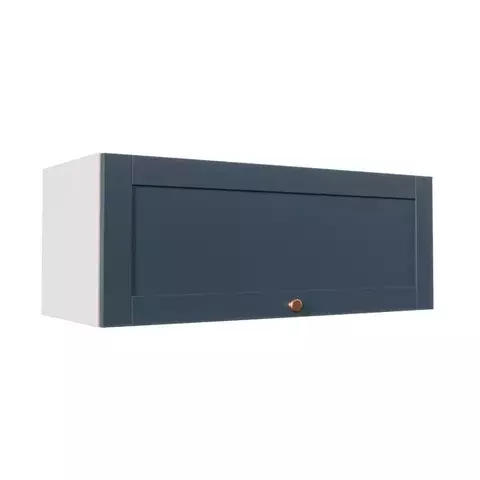 (Classe A) Armário Aéreo Porta Basculante 90cm Branco/Azul