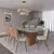 (Classe A) Mesa para Sala de Jantar com Vidro Lintz Off White/Caramelo/Canela