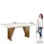 (Classe A) Conjunto Sala de Jantar Mesa Tampo MDF/Vidro com 6 Cadeiras Milena Nature/Off White/Linho - Casa Saldão