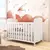 (Classe A) Berço Americano 100% MDF com rodízios Mimo Branco Brilho