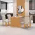 (Classe A) Conjunto Mesa Bella Ripada 120cm com Painel Espelhado Tampo Bella com Vidro 4 Cadeiras Arizona Cinamomo/Off W