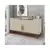 (Classe A) Aparador Buffet Sala Future 4 Portas 1 Gaveta Retrô Pés de Madeira Off - White/Cinamomo