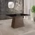 (Classe A) Mesa para Sala de Jantar 120x90cm com Vidro Lapidado Tabaco/Preto