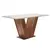 (Classe A) Conjunto Sala de Jantar Mesa Tampo de Vidro 6 Cadeiras Espanha Yescasa Chocolate/Off White/Suede Bege - Casa Saldão
