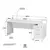 (Classe A) Mesa de Escritório Pedestal 3 Gavetas 190x70cm Branco na internet