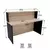 (Classe A) Balcão Atendimento Recepção Consultório 140x60cm Carvalho / Preto - Casa Saldão
