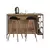 (Classe A) Mesa Bancada Gourmet Estilo Industrial 131cm com Armario 2 Portas Preto/Mel/Arenas