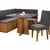 (Classe A) Conjunto Canto Alemão com Baú Trento Mesa Quadrada com Vidro 90x90 e 2 Cadeira Venus Mdp/mdf Mel/Grafite - comprar online