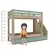(Classe A) Beliche Infantil/Juvenil 2 Gavetões Escada com 4 Gavetas Star Plus Casatema Natural/Menta - Casa Saldão