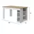 (Classe A) Mesa 140 Cm com 4 Banquetas e Prateleira Esmeralda Nogal/ Cinza - loja online