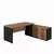 (Classe A) Mesa para Escritório em L Dinâmica com Armário Lateral Porta de Correr Marrom/Preto - comprar online